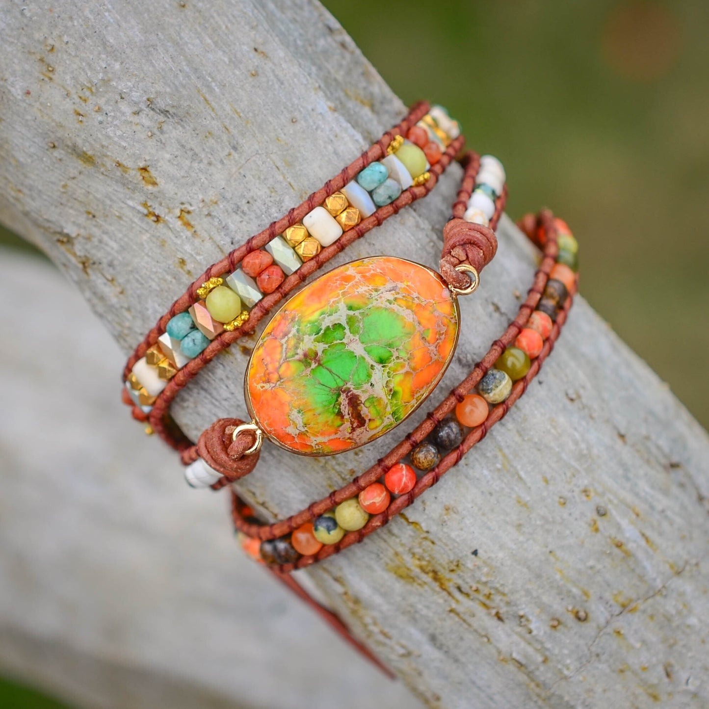 Spirituelles Orange Dream Wickelarmband 