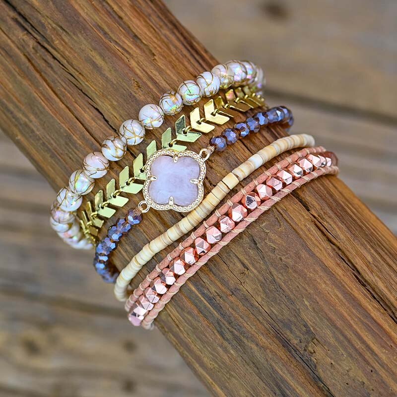 Spiritual Rose Quartz Cuff Bracelet