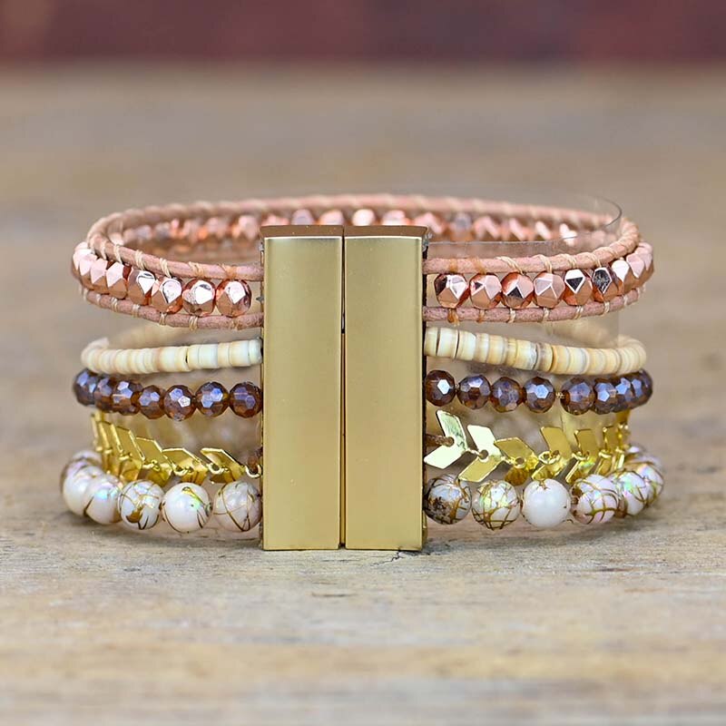 Spiritual Rose Quartz Cuff Bracelet