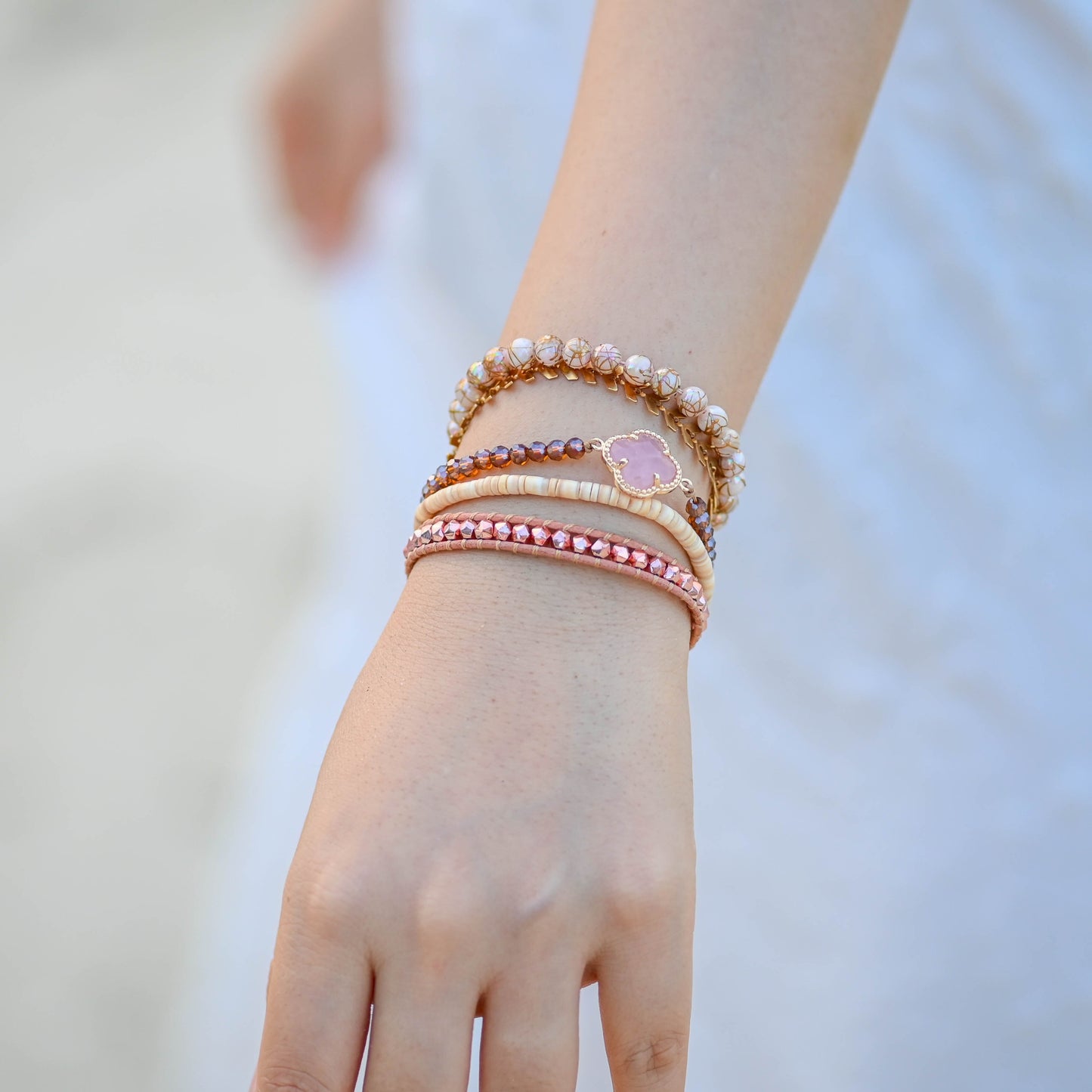 Spiritual Rose Quartz Cuff Bracelet