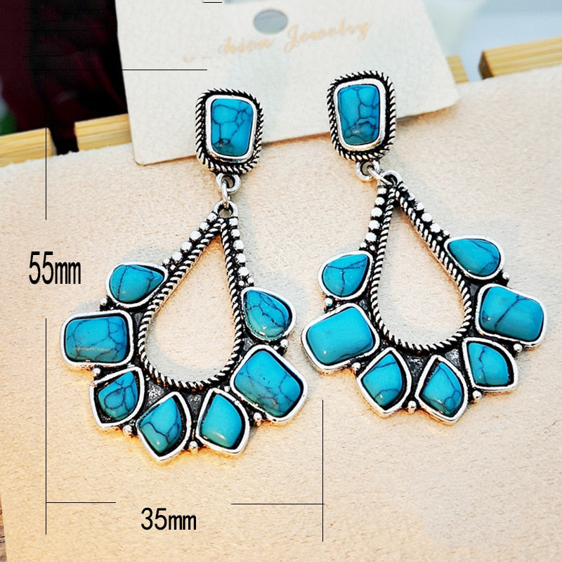 Spiritual Water Drop Turquoise Earrings