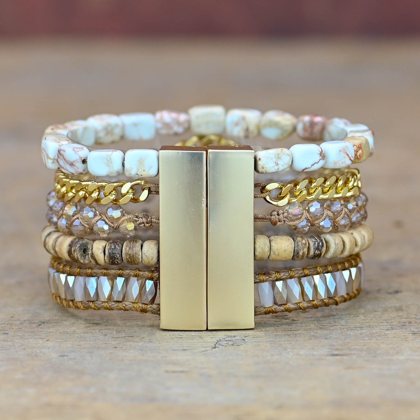 Opal-Manschettenarmband mit spirituellem Schutz