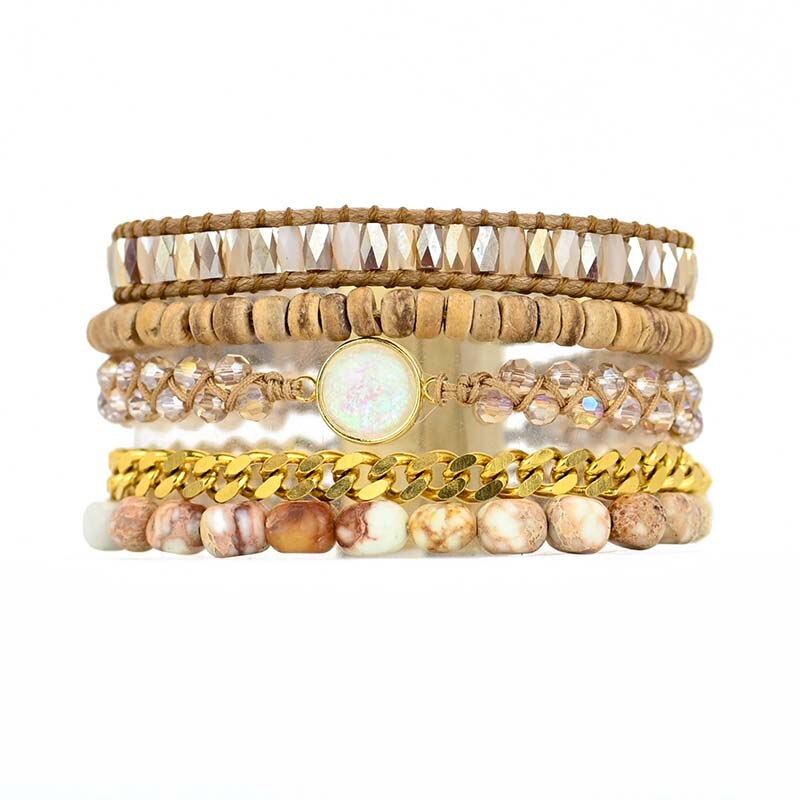 Opal-Manschettenarmband mit spirituellem Schutz
