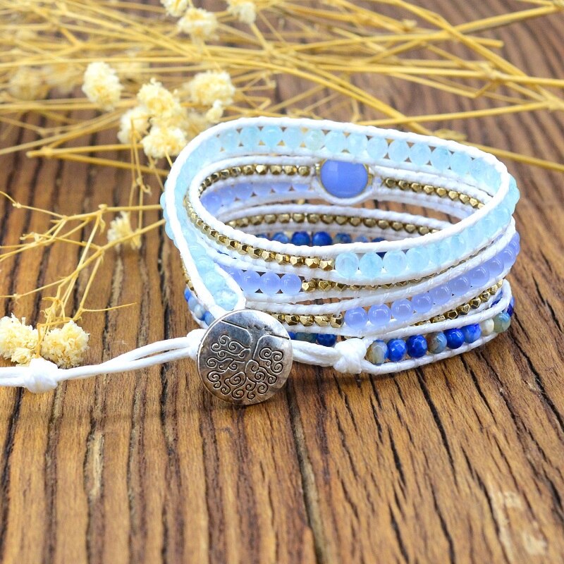 Spirituelles Aquamarin Veganes Armband 