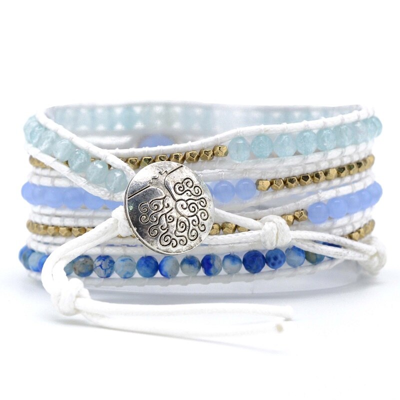 Spirituelles Aquamarin Veganes Armband 