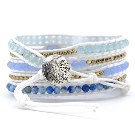 Spirituelles Aquamarin Veganes Armband 