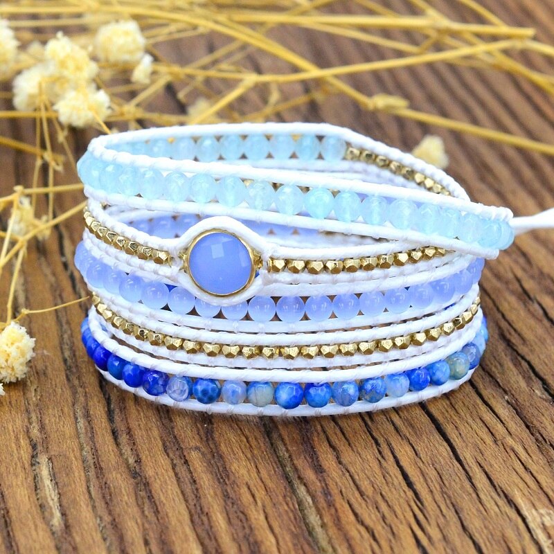 Spirituelles Aquamarin Veganes Armband 