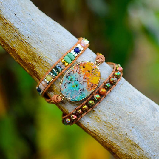 Spirituelles Boho Charm Wickelarmband 