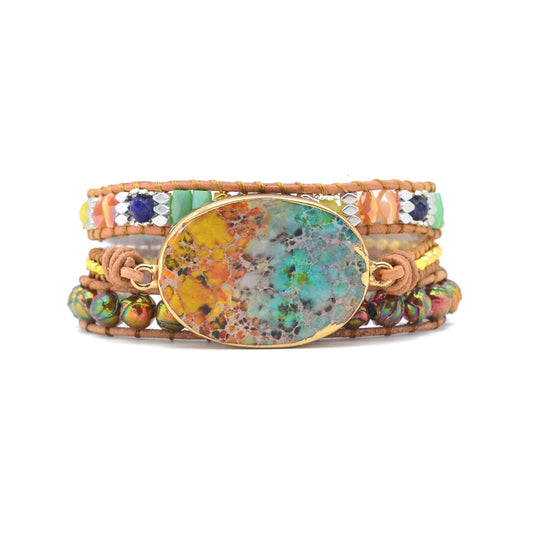Spirituelles Boho Charm Wickelarmband 