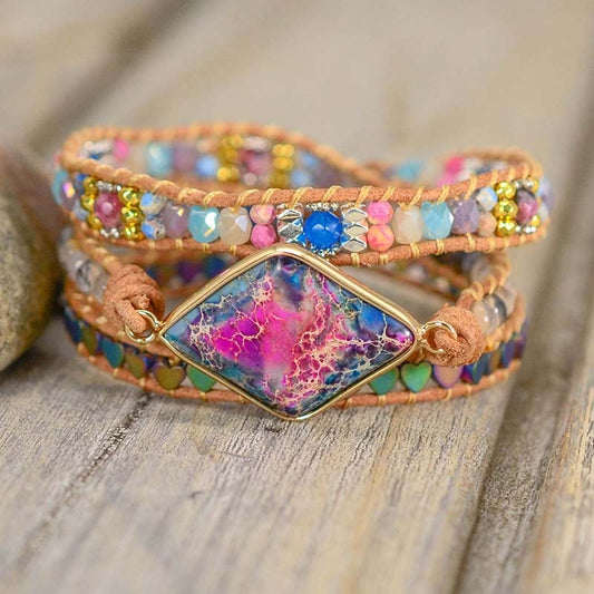 Spirituelles Wickelarmband aus tibetischen Perlen 