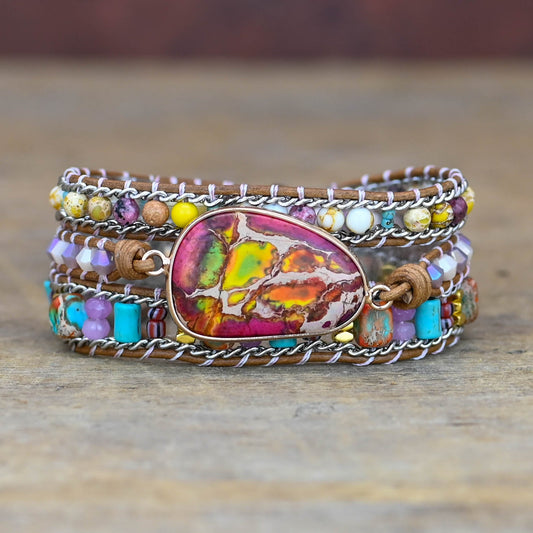 Spirituelles Kaiserjaspis-Wickelarmband