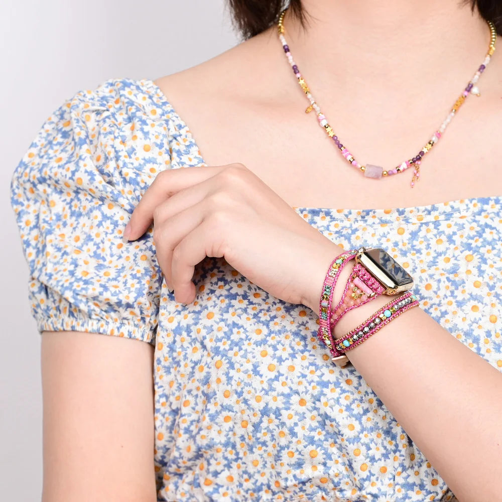 Apple Watch-Armband mit leuchtendem Farbbildstein