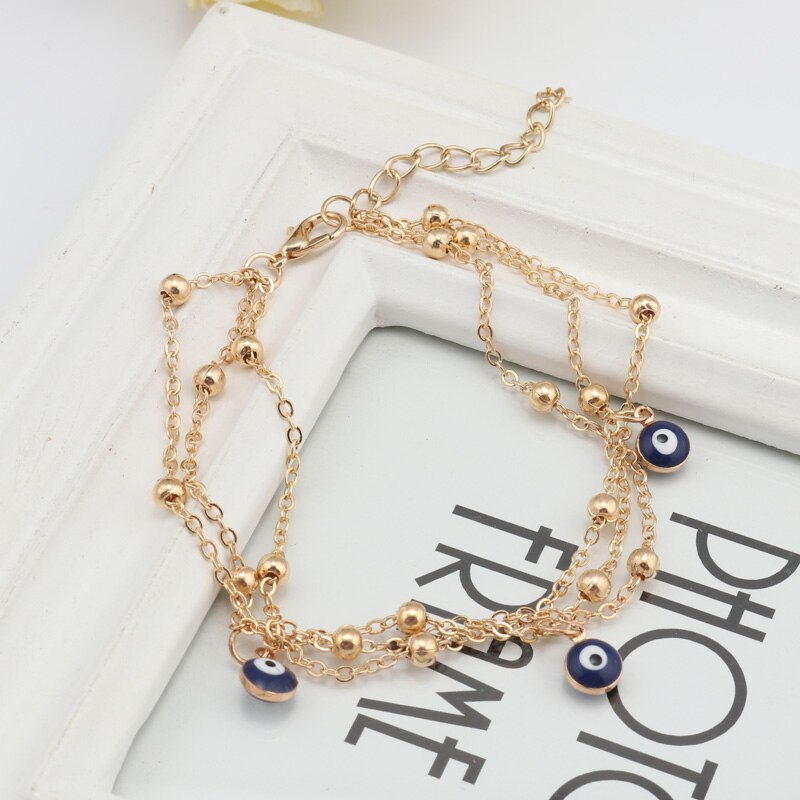 Vintage Fußkette mit bösen Augen