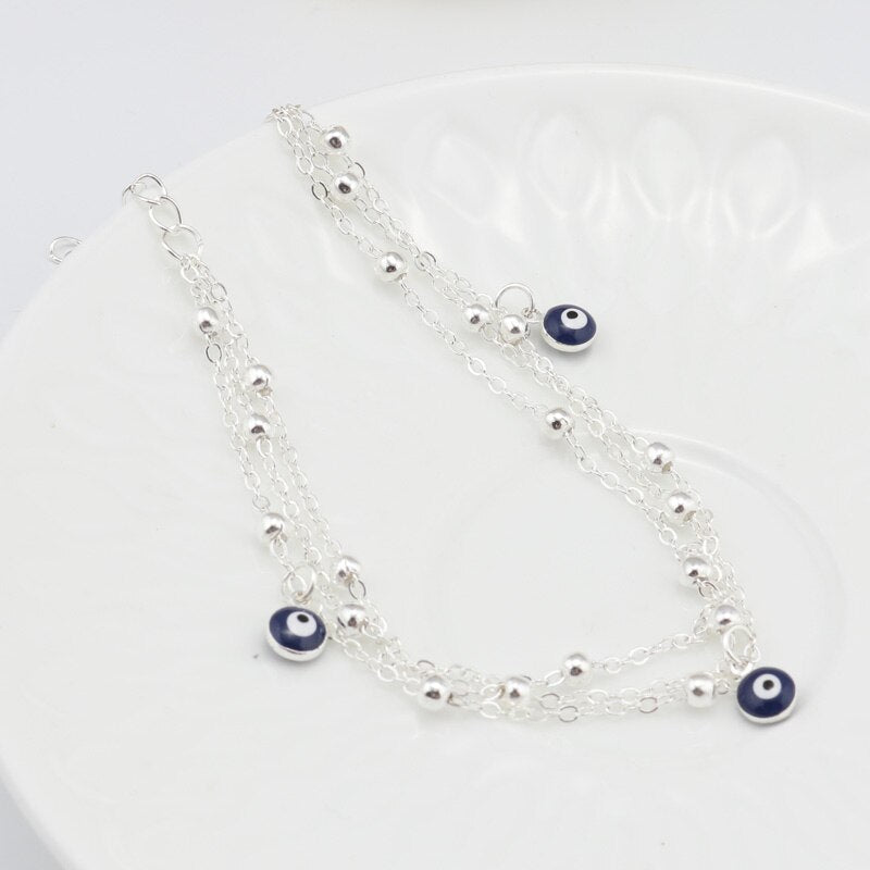Vintage Fußkette mit bösen Augen