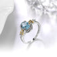 Sky Blue Cubic Zirconia Silver Ring