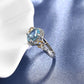 Sky Blue Cubic Zirconia Silver Ring