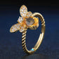 Spiritual Bee Citrine Gold Plated Ring