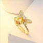 Spiritual Bee Citrine Gold Plated Ring