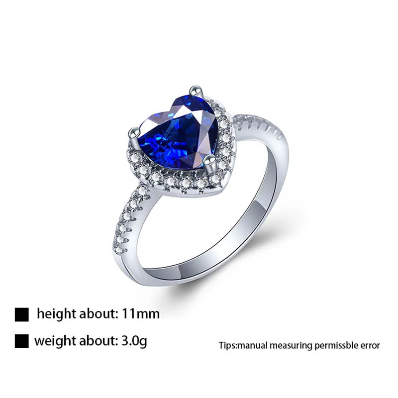 Für die Liebe Saphir 925 Sterling Silber Ring
