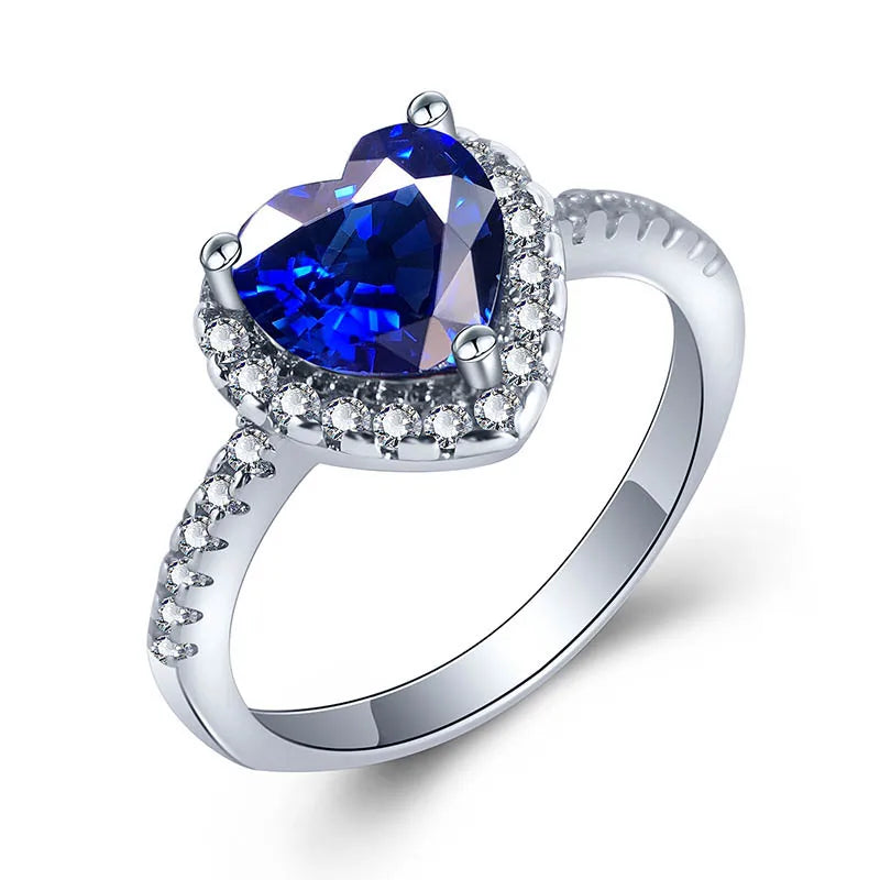 Für die Liebe Saphir 925 Sterling Silber Ring