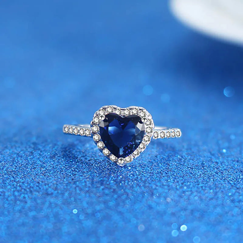 Für die Liebe Saphir 925 Sterling Silber Ring