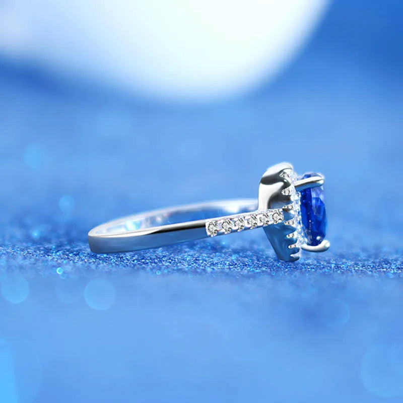 Für die Liebe Saphir 925 Sterling Silber Ring