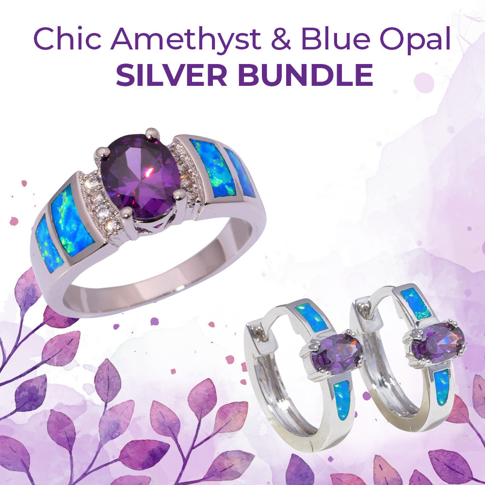Chic Amethyst & Blue Opal Silver Bundle