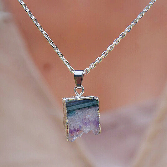 Spiritual Amethyst Silver Necklace