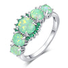 Green Opal Garnet Silver Ring