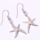 Spiritual Fire Opal Silver Starfish Earrings