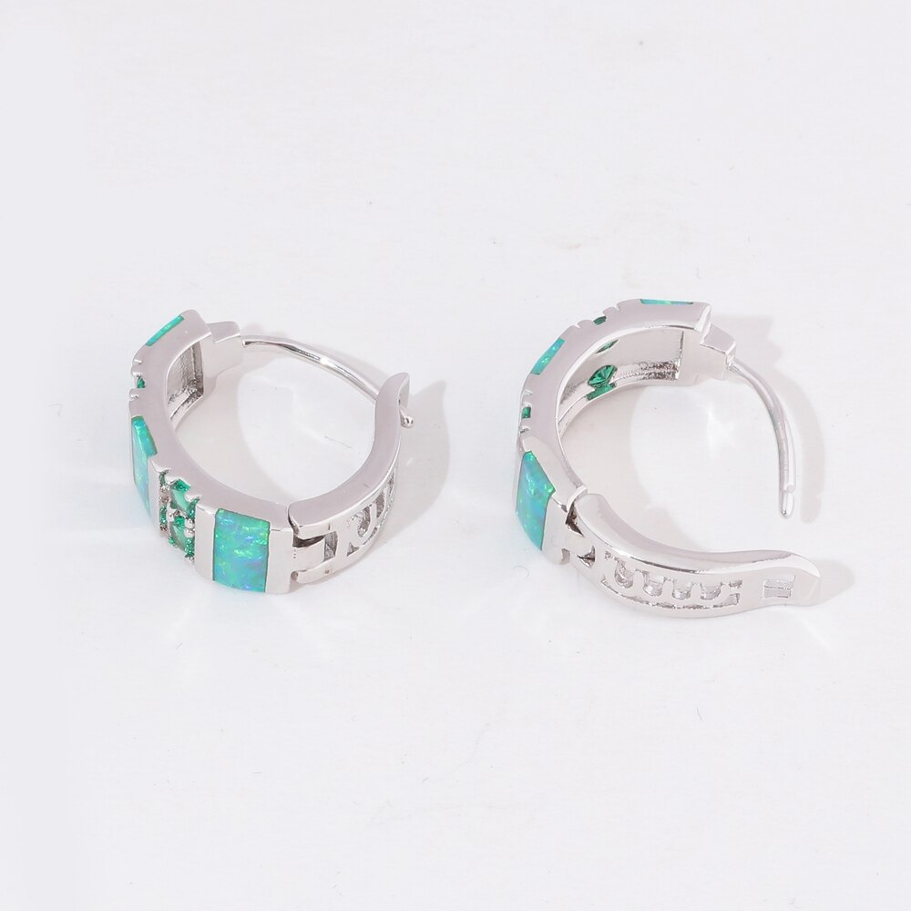 Spiritual Green Opal & Emerald Silver Earrings