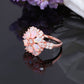 Flower Pink Fire Opal Rose Gold Ring