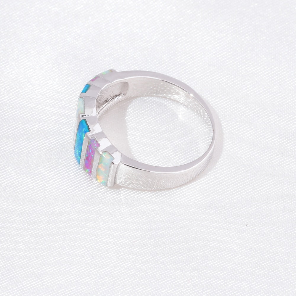 Spirit "Calming Night" Fire Opal Silver Ring