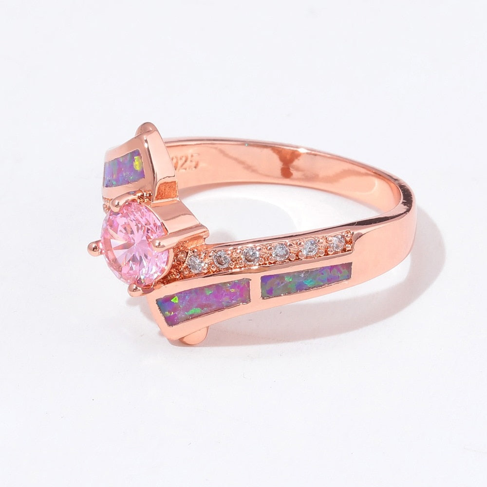Pink Topaz Zirconia Ring