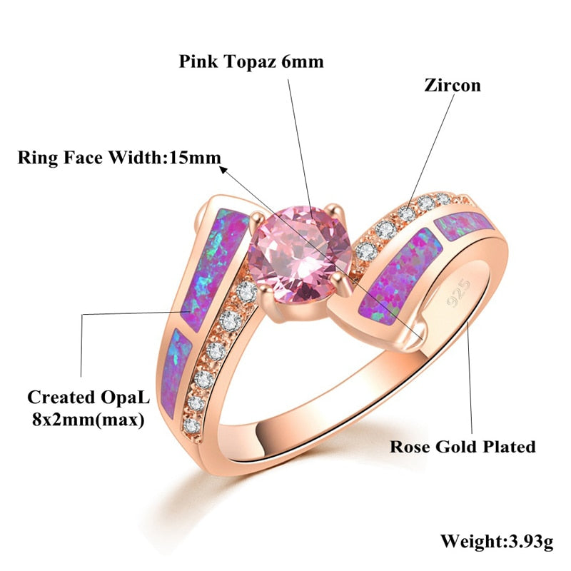 Pink Topaz Zirconia Ring