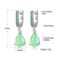 Green Opal Silver Earrings
