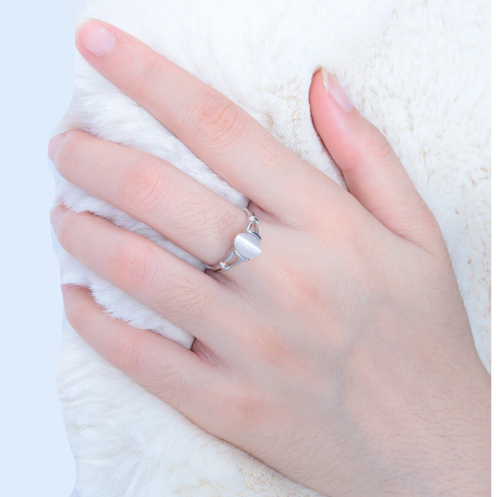 Dreamy Moonstone Sterling Silver Ring