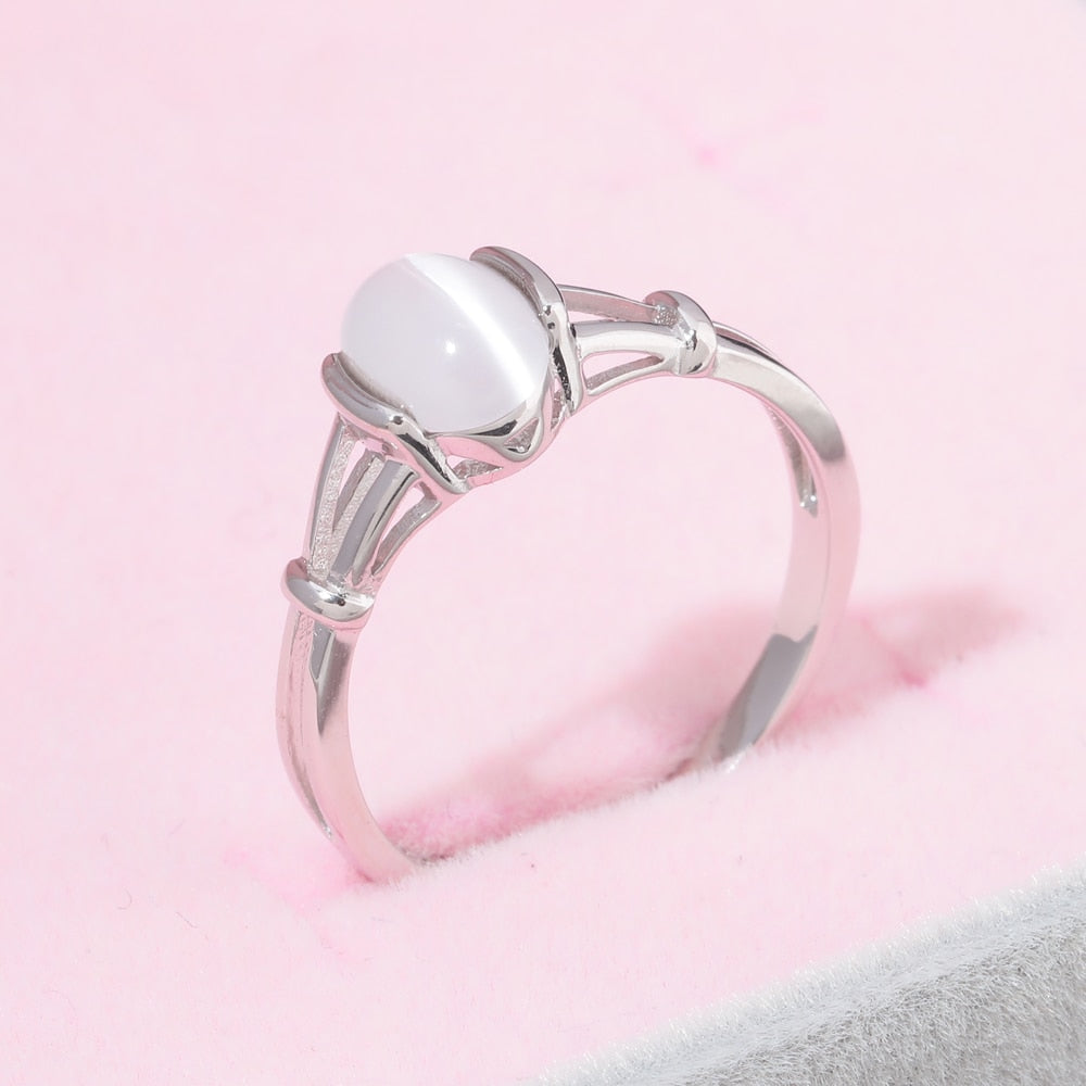 Dreamy Moonstone Sterling Silver Ring