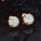 Shining White Opal Gold Plated Earrings