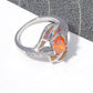 Spiritual Orange Fire Opal Silver Ring