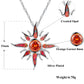 Sunstar Fire Opal Garnet Silver Necklace