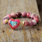 Spiritual Pink Passion Heart Bracelet