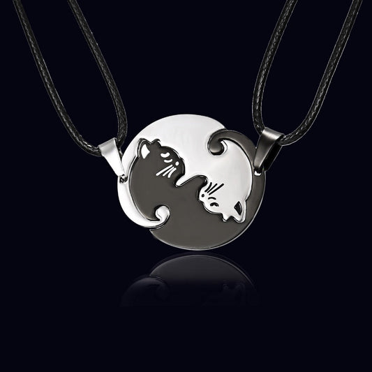 Yin Yang Katzenpaar Halskette 