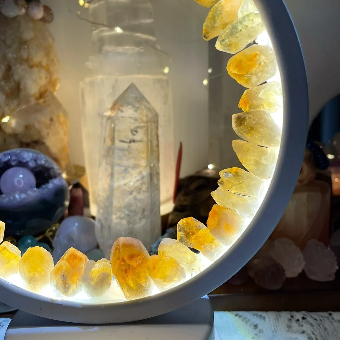 Spiritual Chakra Energy Citrine Lamp