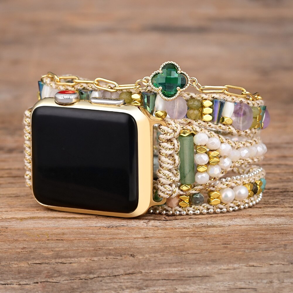 Glücksgrünes Hämatit-Armband für die Apple Watch