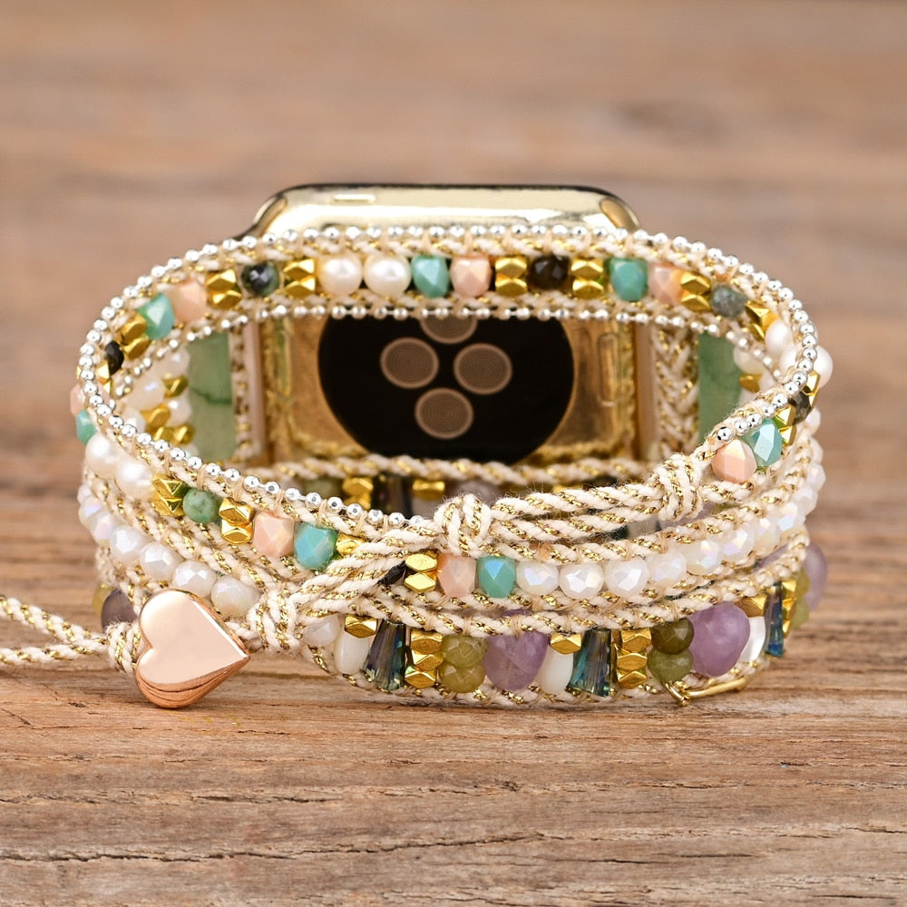 Glücksgrünes Hämatit-Armband für die Apple Watch