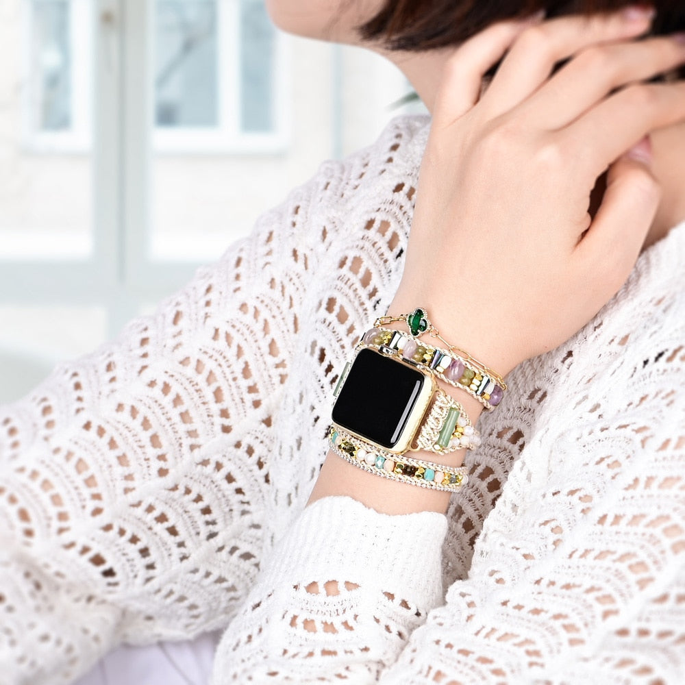 Glücksgrünes Hämatit-Armband für die Apple Watch