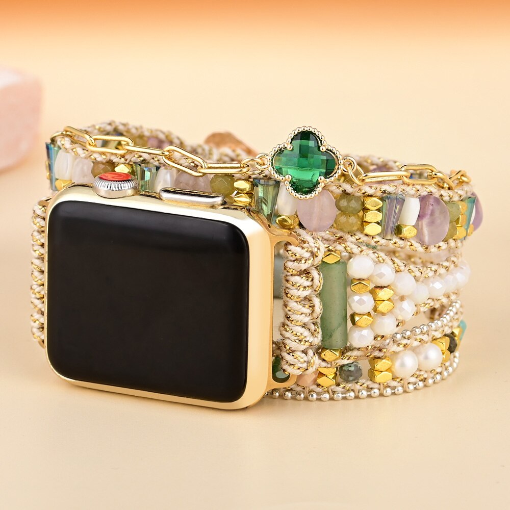 Glücksgrünes Hämatit-Armband für die Apple Watch