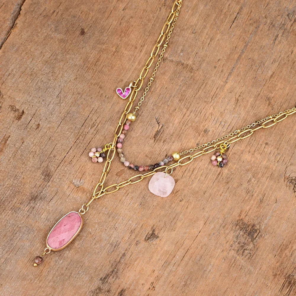 Creative Design Natural Rhodochrosite Necklace
