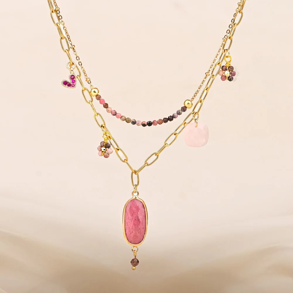 Creative Design Natural Rhodochrosite Necklace